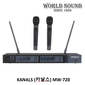 KANALS - MW-720 (핸드+핸드) 카날스 2채널 무선마이크 (마이크 변경 가능)