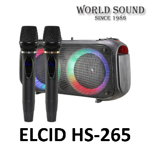 ELCID HS-265 충전식 블루투스 스피커 무선마이크 2개 힐링사운드