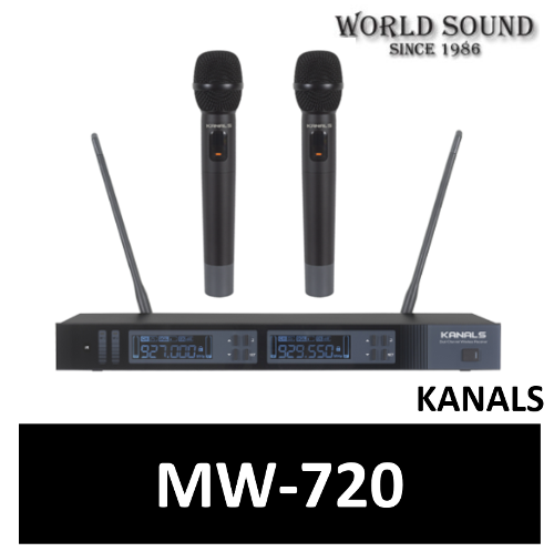 KANALS - MW-720 (핸드+핸드) 카날스 2채널 무선마이크 (마이크 변경 가능)